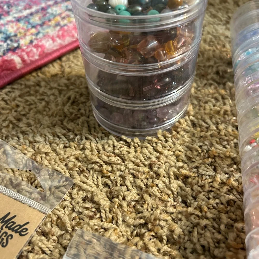 HUGE LOT Crystal and Glass Beads Charms Spacers for crafts and Jewelry Making